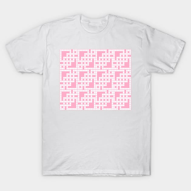 Dark Pink and White Pattern T-Shirt by AmazingCorn